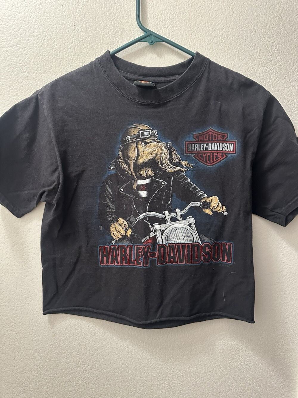 Harley Davidson Women CropTop Sz M Green Mount Road O'Fallon IL Shirt ©2019